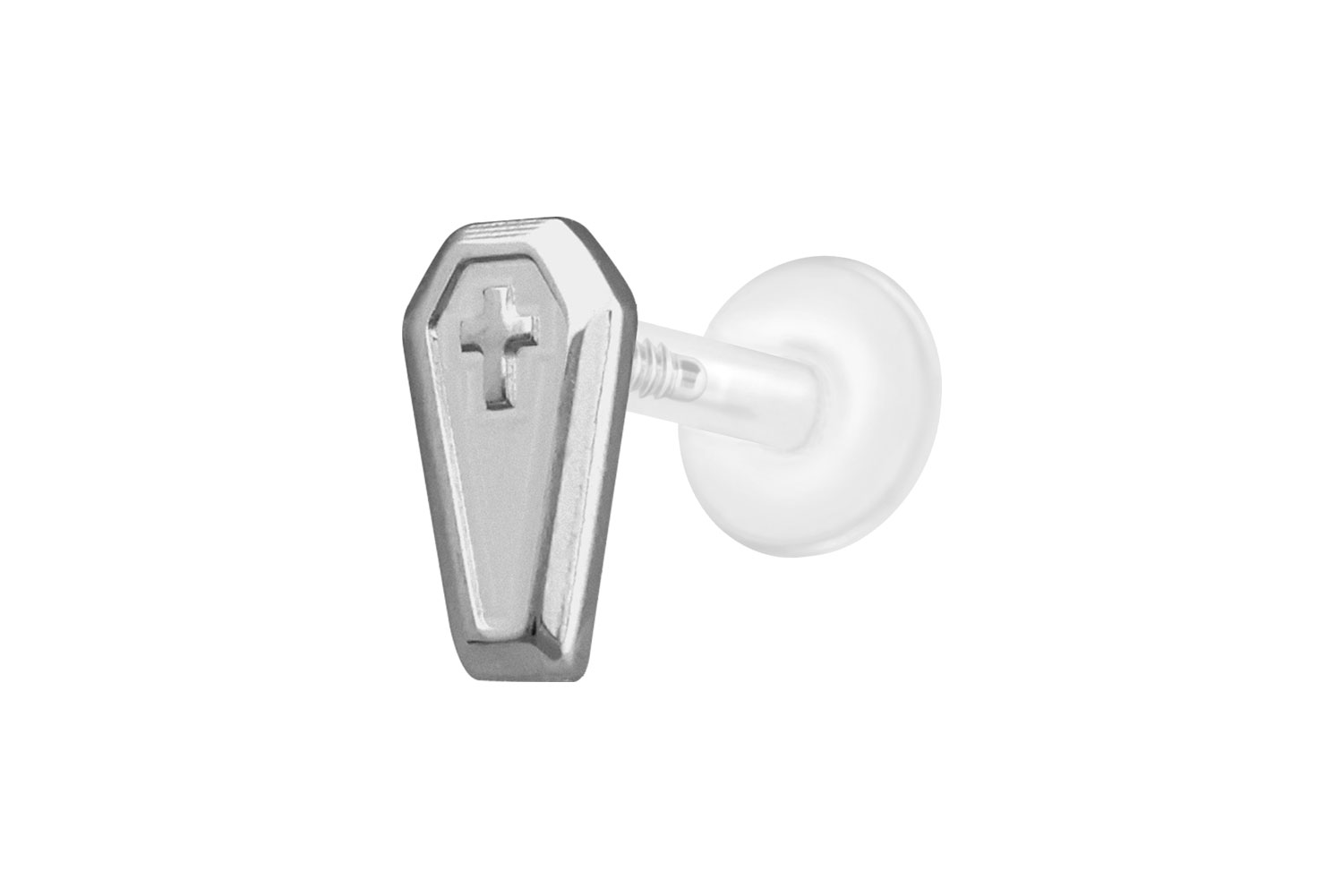 PTFE Labret Piercing mit Innengewinde + Titan-Aufsatz SARG